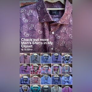 Check out all the men’s shirts in my closet!